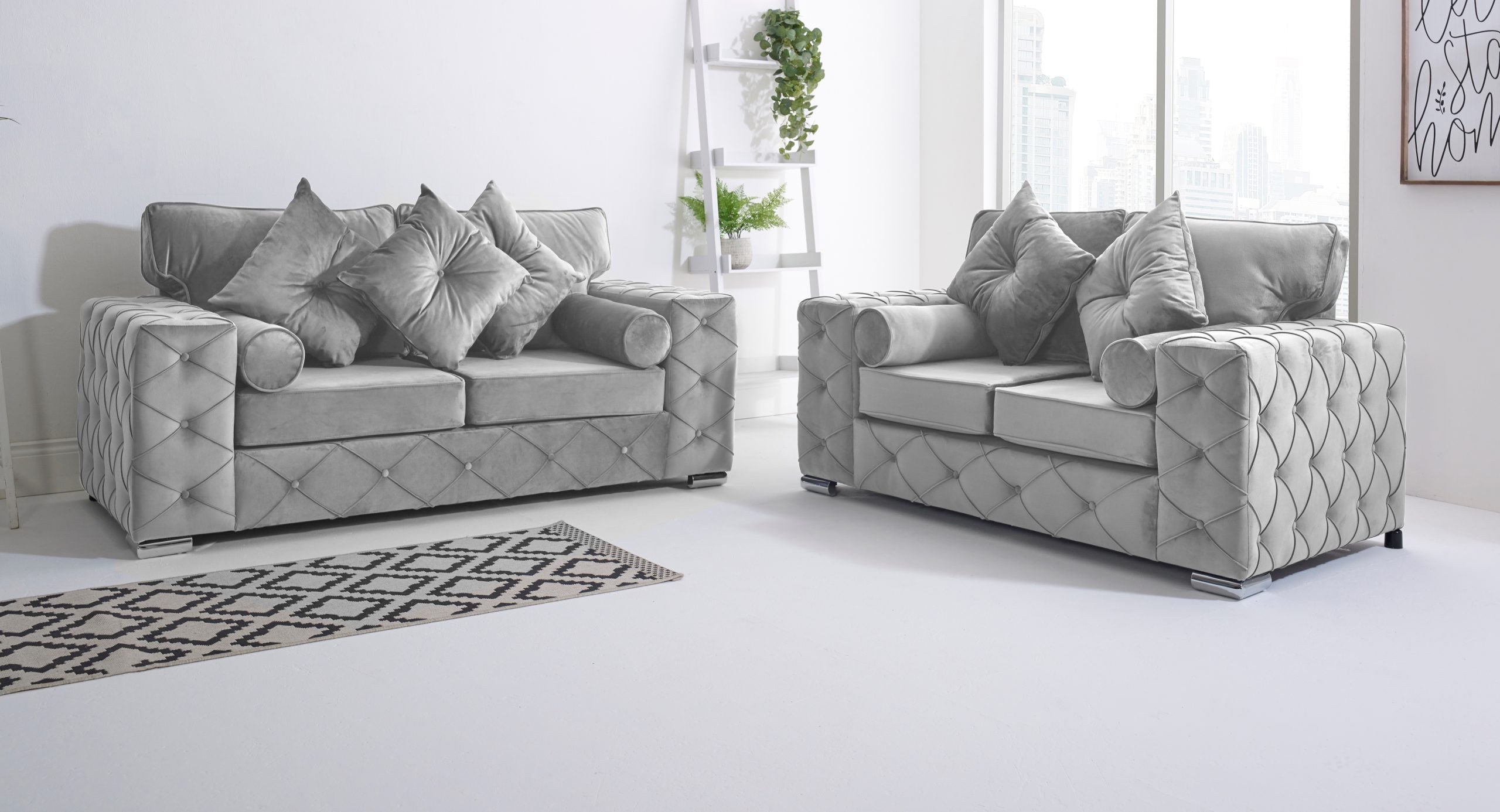 Milton 3+2 Fullback + Bolster / Buttoned Cushions