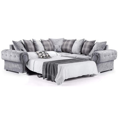 Verona Chesterfield Sofa Bed 5 Seater Double Corner Grey