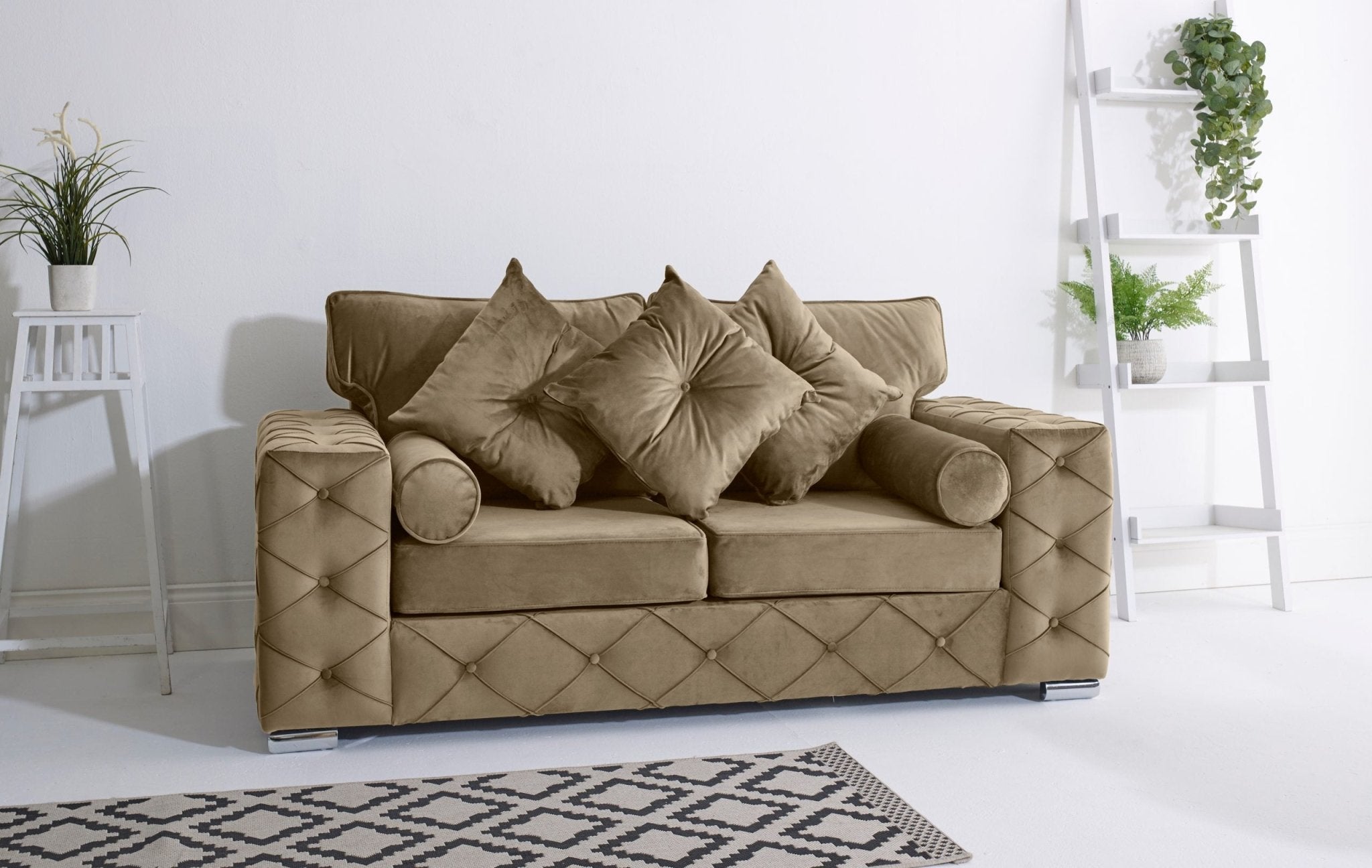 Milton 3+2 Fullback + Bolster / Buttoned Cushions